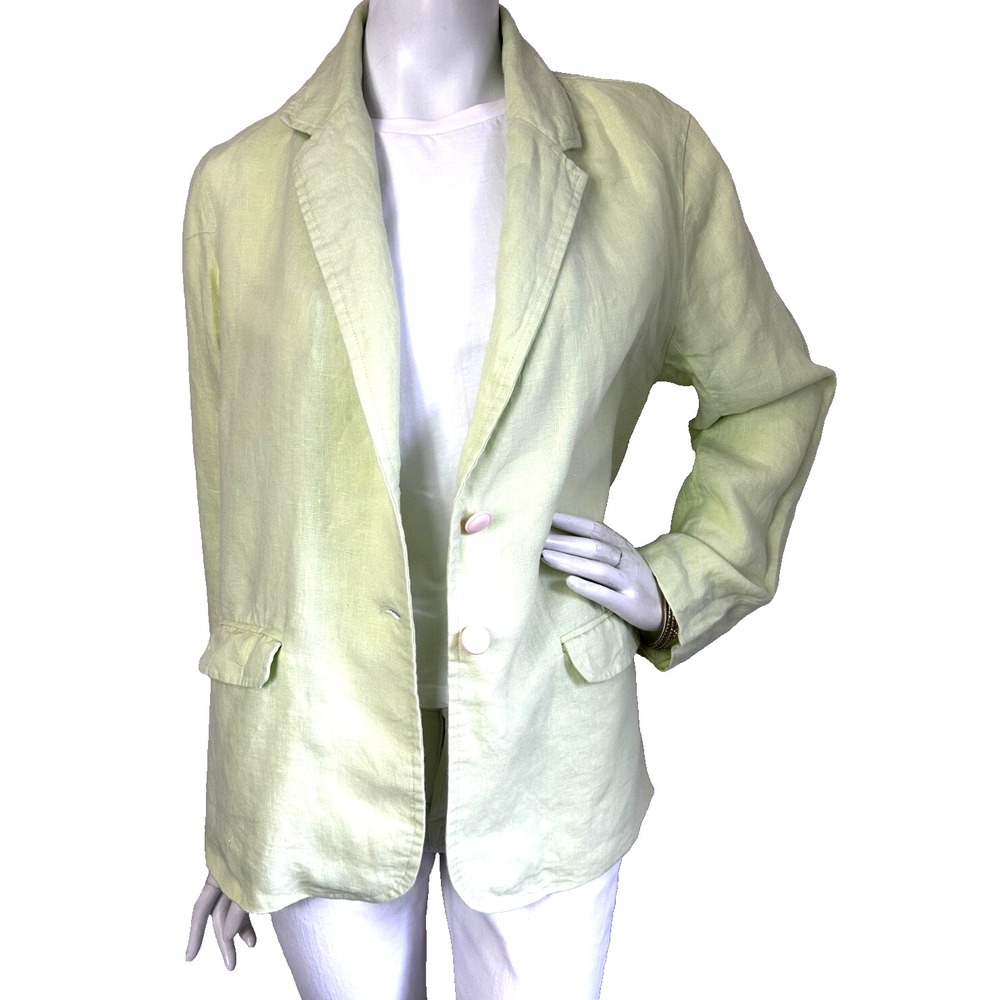Roller Rabbit 100% Linen Blazer Single Breast Long Sleeve Pistachio Size Medium